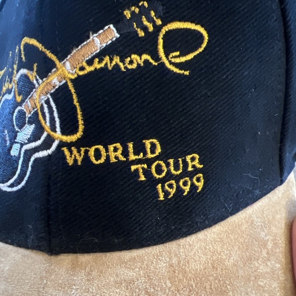 Neil Diamond World Tour 1999 Black Embroidered Hat Suede Bid Rare main image 8